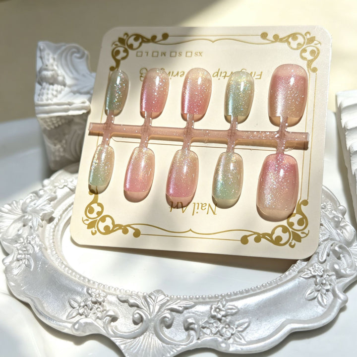 Iridescent Glitter Press-On Nail Tips Stornfield