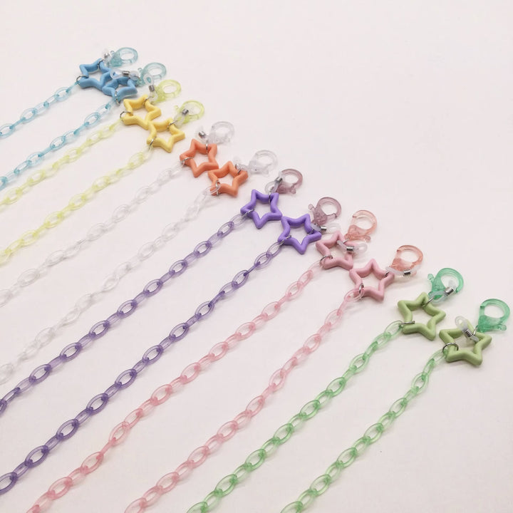 Fashionable glasses holder chain with star pendants Stornfield