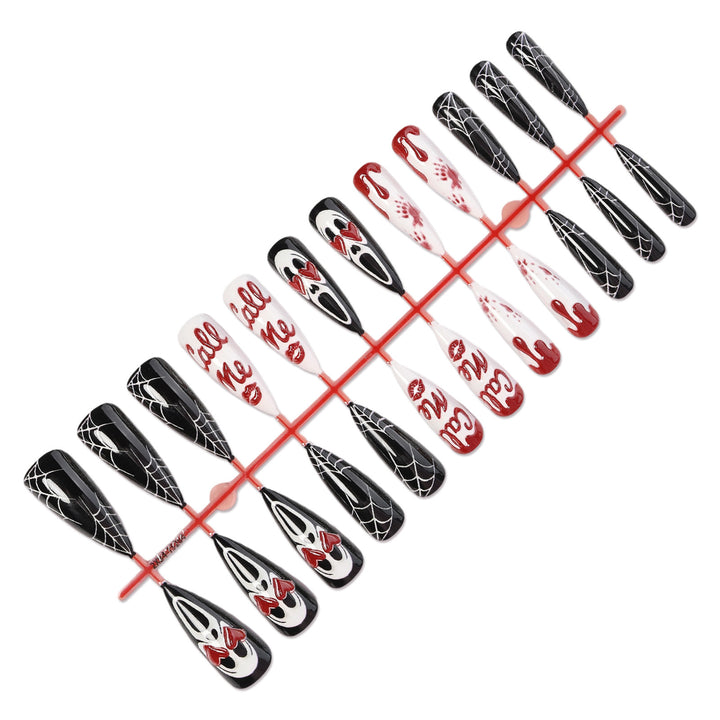 Artificial nail set with Halloween theme and fascinating designs Stornfield
