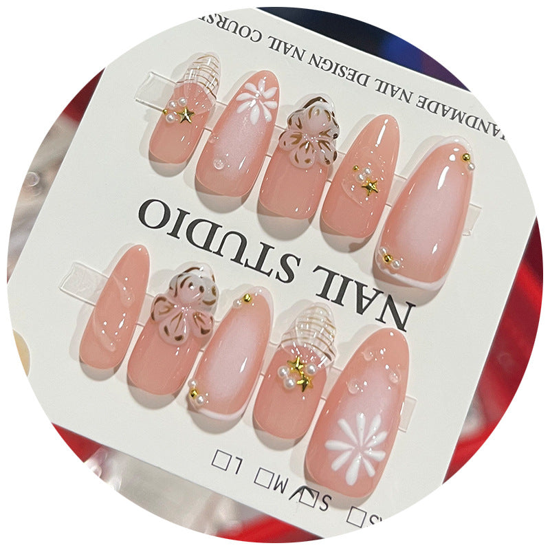 Handcrafted Floral Pattern Press-On Nails Stornfield