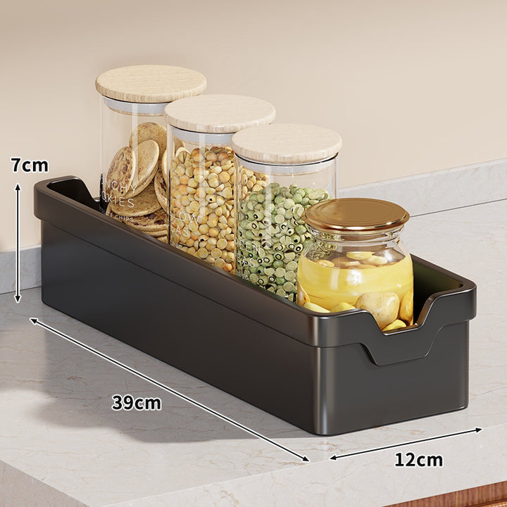 Narrow Four-Tier Rolling Kitchen Storage Cart Organizer with Deep Removable Trays