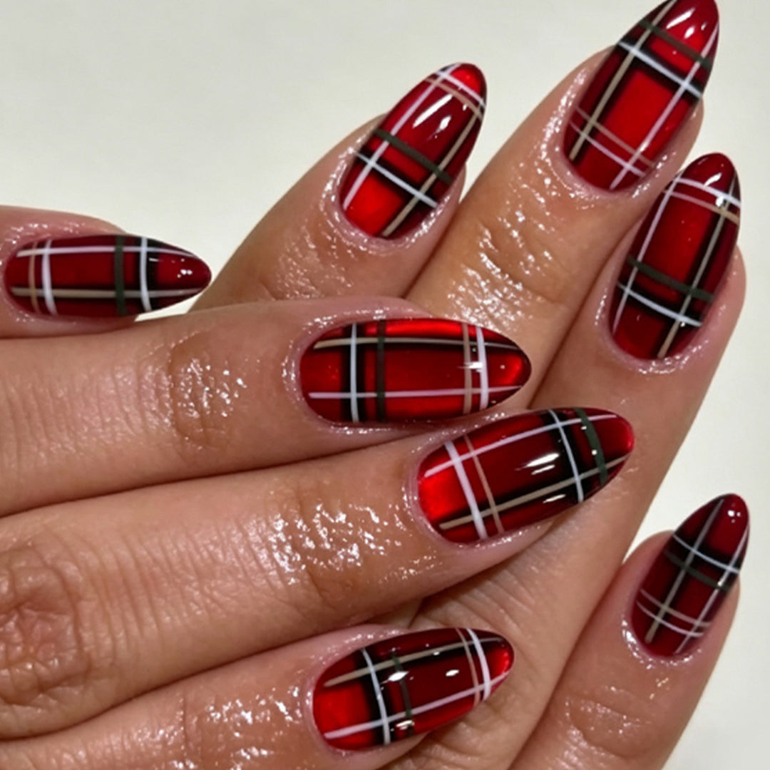 Trendy Plaid Nail Art Extensions Stornfield