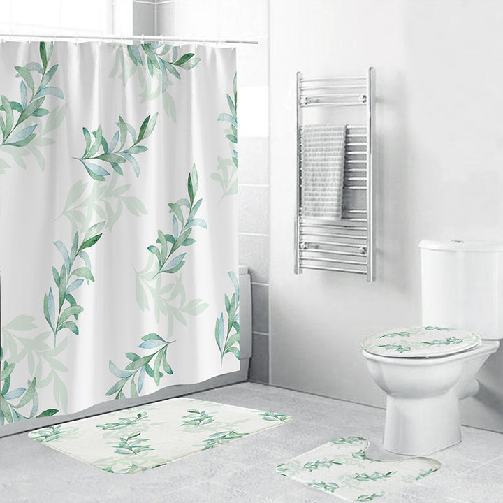 Tropical Leaf Print Bathroom Set Stornfield