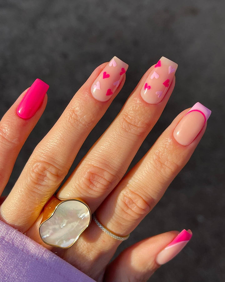 Heart-Themed Gel Nail Extensions Stornfield