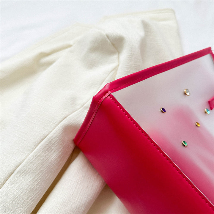 Transparent Fashion Tote Bag with Decorative Gems