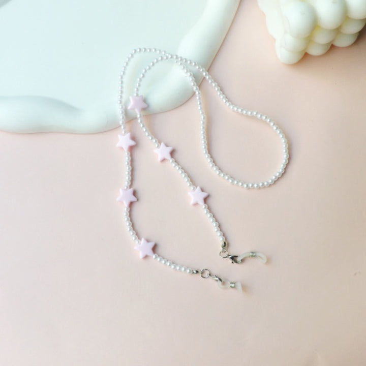 Fashionable pearl necklace with heart pendants Stornfield