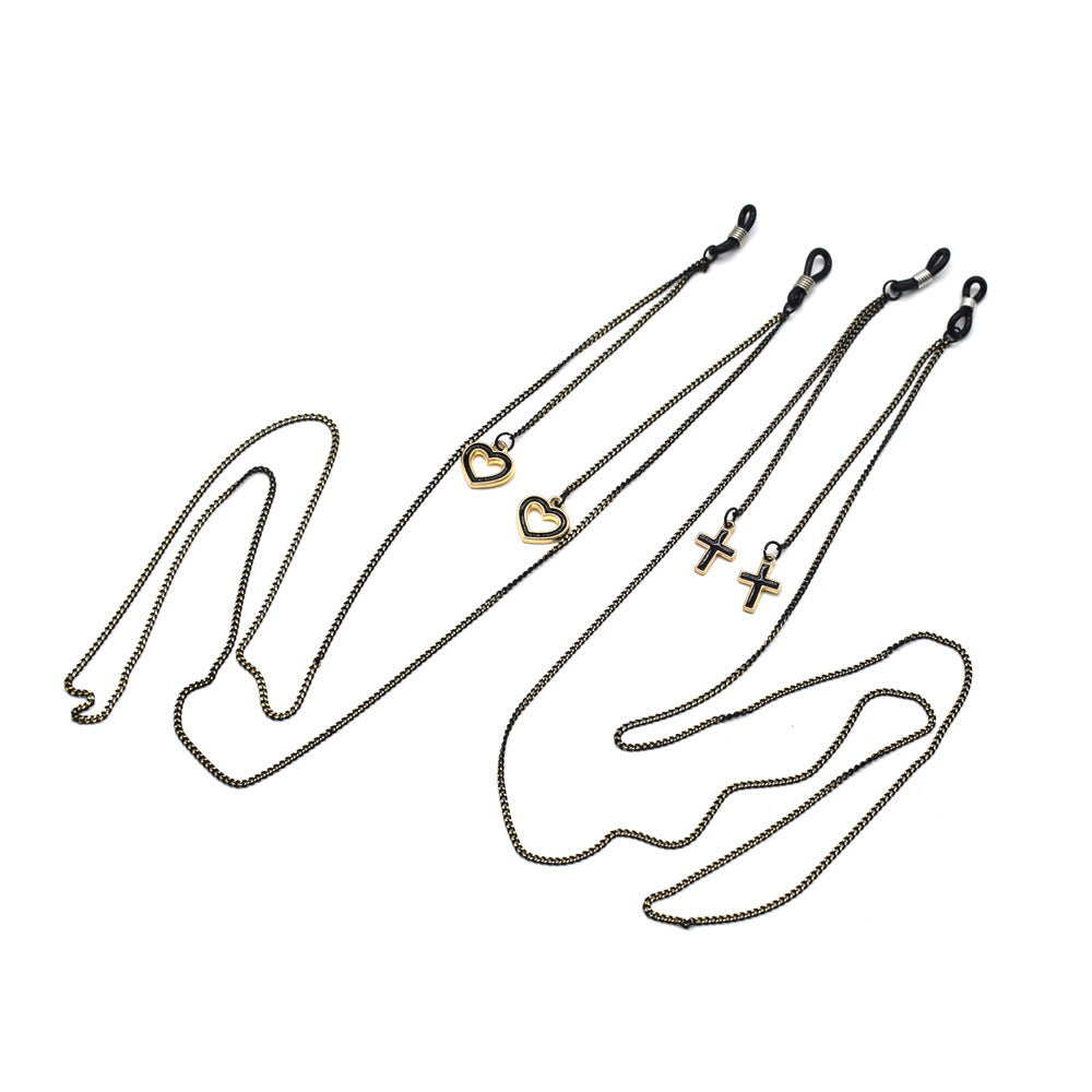Heart-Embellished Eyewear Holder Chain Stornfield