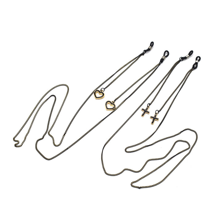 Heart-Embellished Eyewear Holder Chain Stornfield