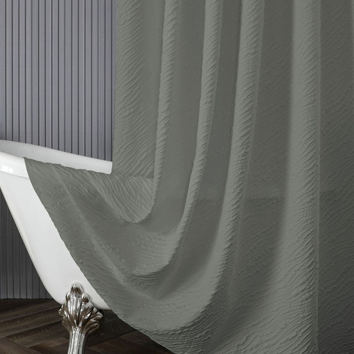 Textured Leaf Pattern Shower Curtain Stornfield