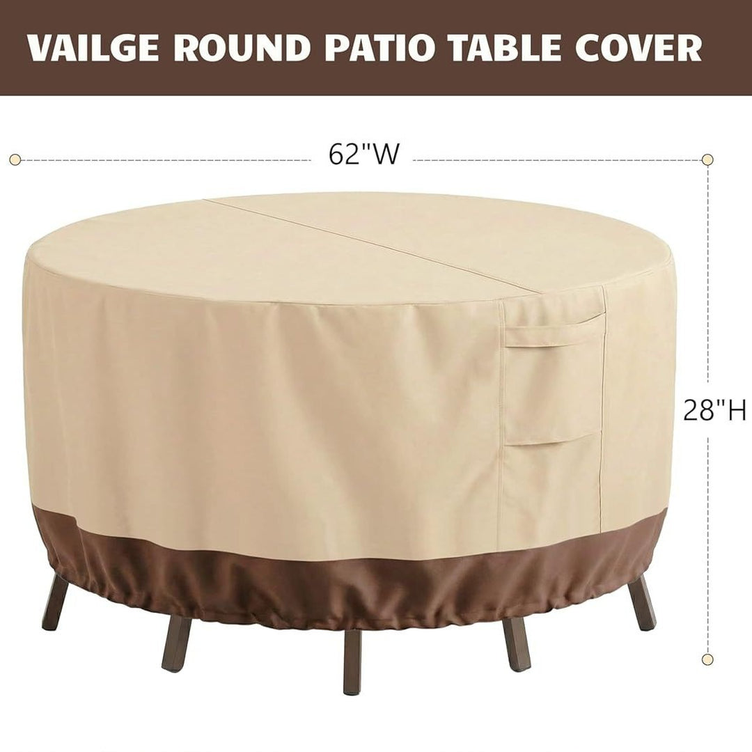 Protective cover for round garden tables with breathable material Stornfield