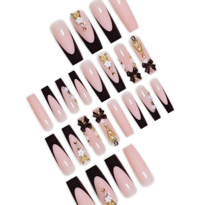 Luxurious 3D Floral Press-On Nail Art Stornfield