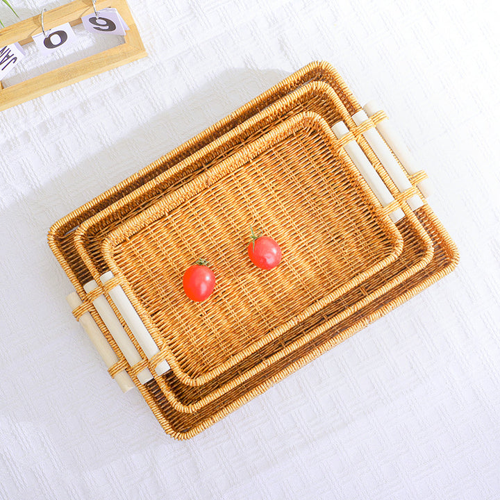 Rustic Woven Food Serving Tray Stornfield