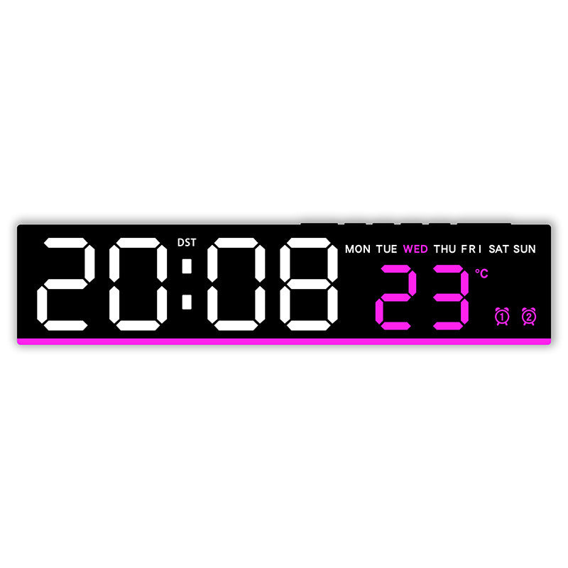 Digital wall clock with large LED digits and temperature display Stornfield
