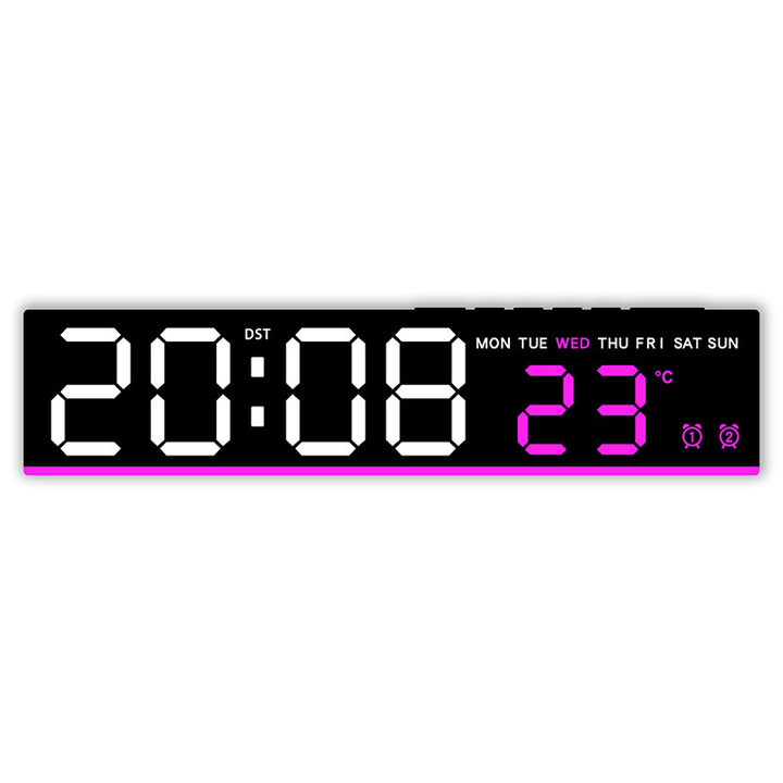 Digital wall clock with large LED digits and temperature display Stornfield