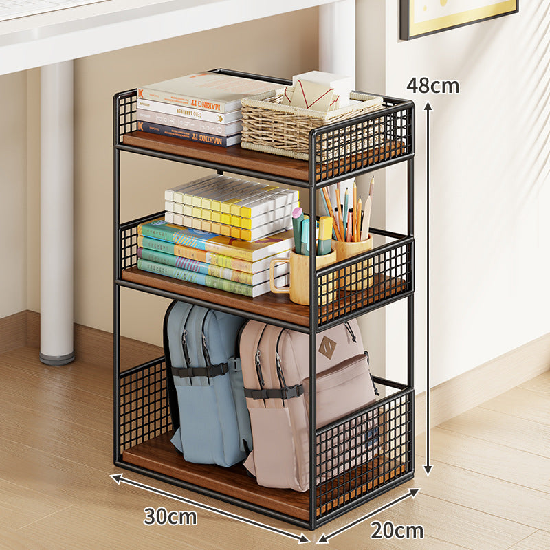 Slim Three-Tier Rolling Mesh Storage Cart with Locking Casters and Ventilated Shelves