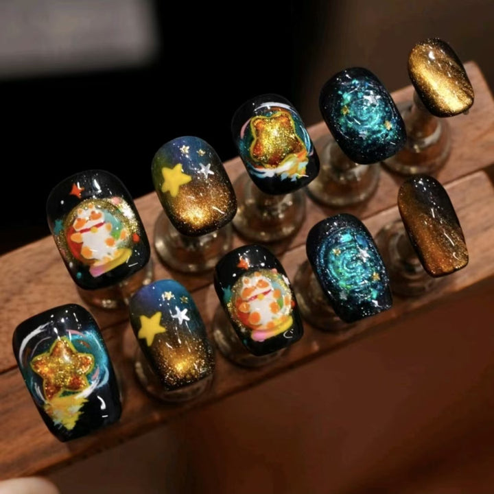 Whimsical Character Press-On Nail Art Set Stornfield