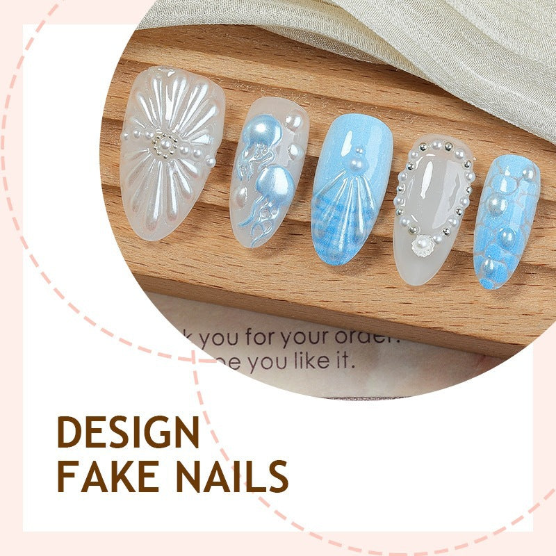 Acrylic nail set with exquisite 3D elements and elegant designs Stornfield