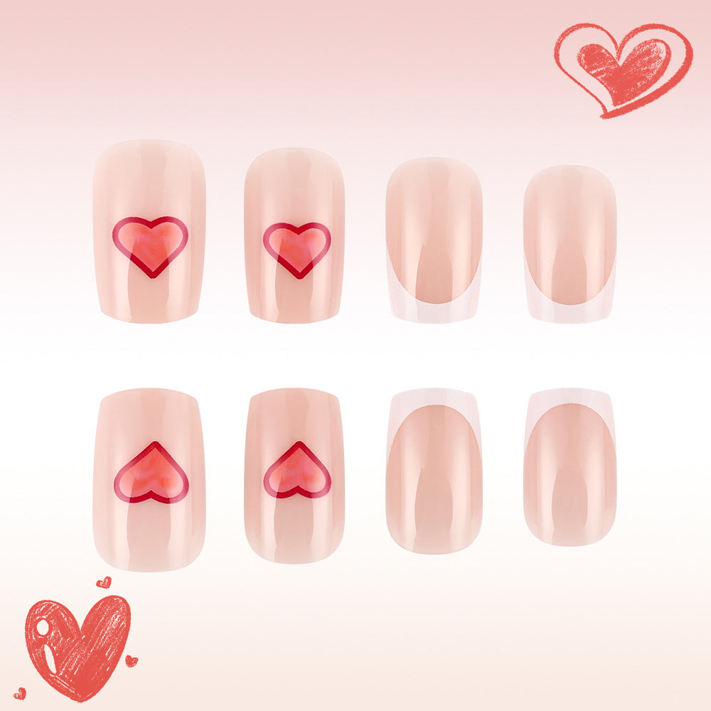 Heart-Decorated Press-On Nail Art Stornfield 1787543036