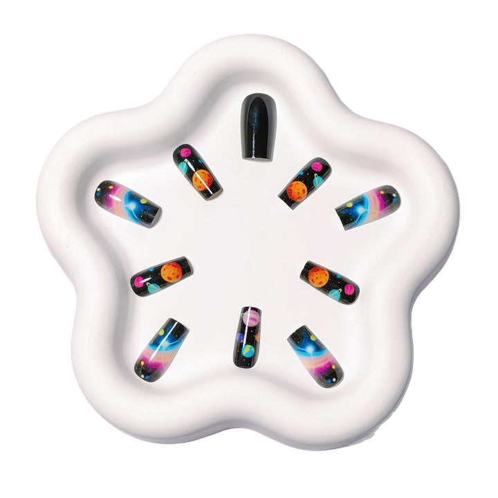 Artificial nails with Galactic Planet design Stornfield