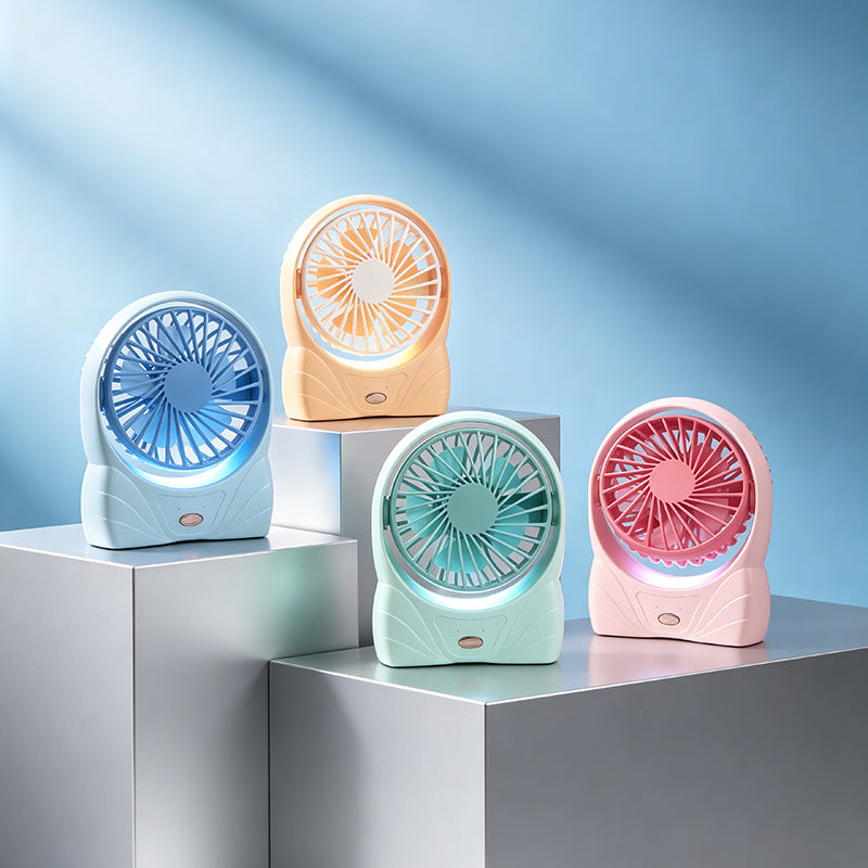 Portable USB Table Fan with LED Lighting and Flexible Tilt Angle Stornfield