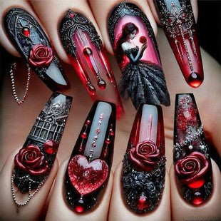 Artificial nails with Romantic Heart Design Stornfield