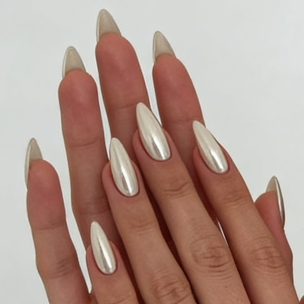 Elegant Artificial Nails in Shimmering Metallic Look Stornfield