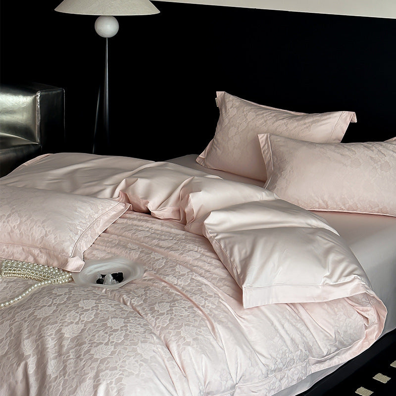 Elegant Jacquard-Texture Reversible Duvet Cover Set with Matching Pillow Shams