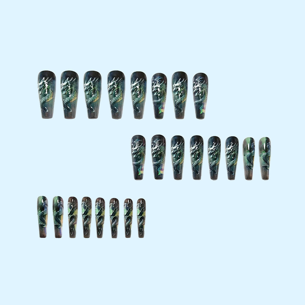 Artificial nails with 3D dragon design Stornfield
