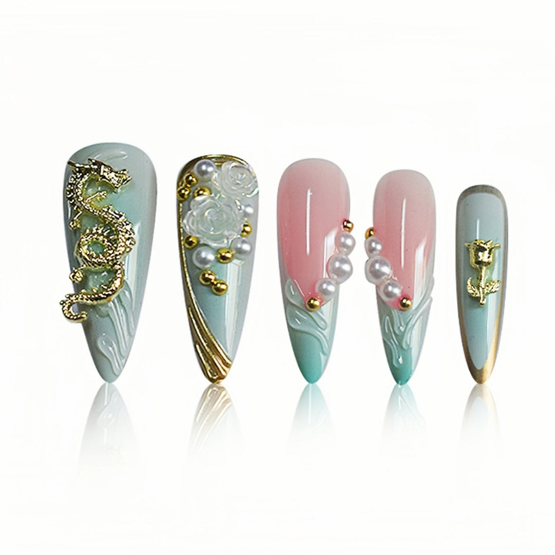 Decorative Stiletto Press-On Nail Art Extensions Stornfield