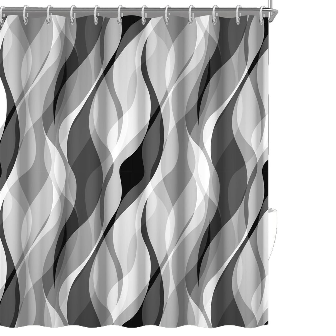 Abstract Wave Pattern Shower Curtain Stornfield