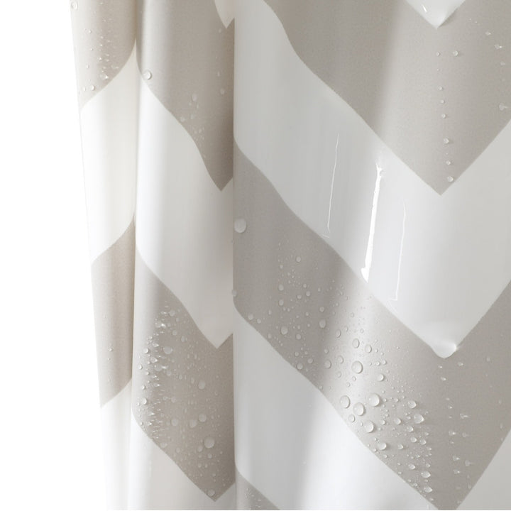Chevron Pattern Water-Resistant Shower Curtain Stornfield