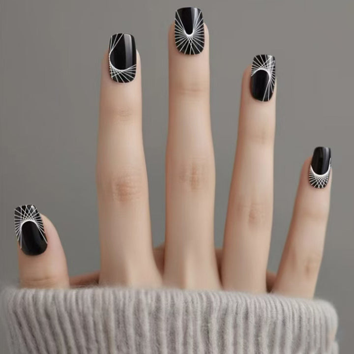 Geometric Patterned Press-On Nails Stornfield