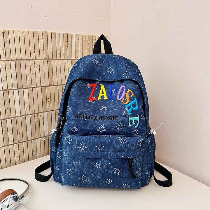 Stylish Star-Embellished Corduroy Backpack Stornfield