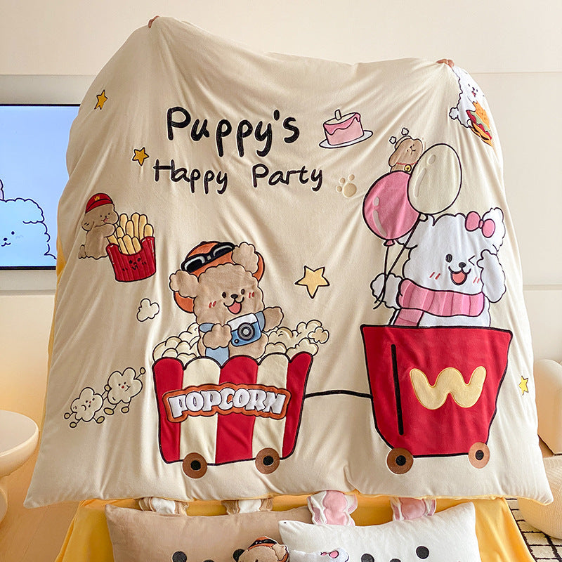 Plush Microfiber Cartoon Oversized Throw Blanket for Kids and Nursery