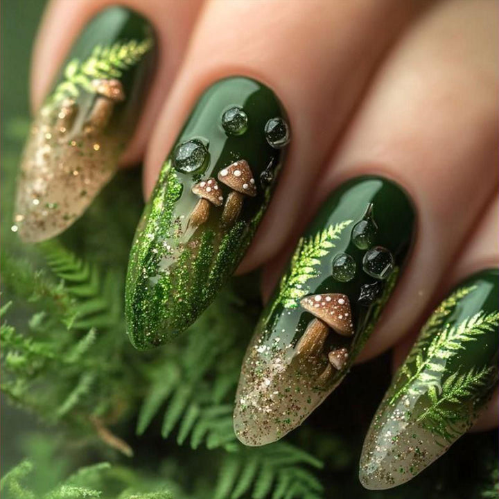 Glamorous artificial nail set with elegant glitter and design accents Stornfield