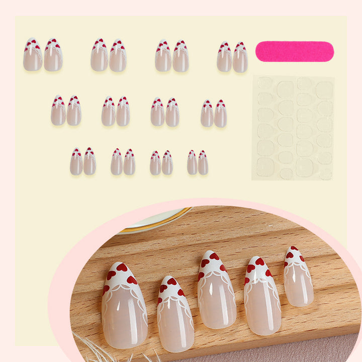 Decorative Press-On Nail Art Set with Floral and Bow Designs Stornfield