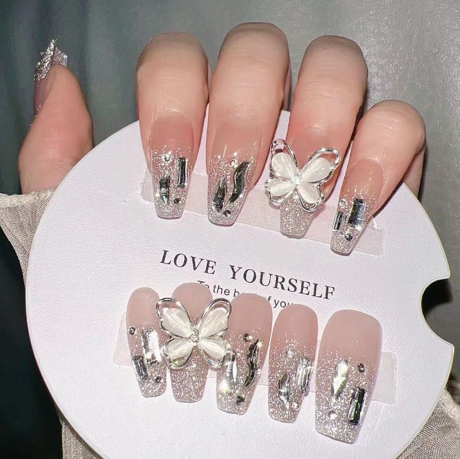 Premium Decorative Butterfly Press-On Nail Extensions Stornfield