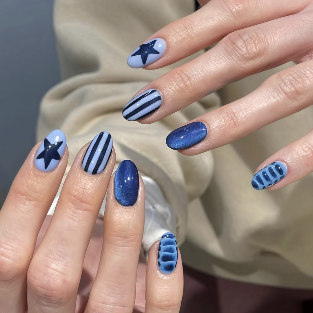Stylish Abstract Press-On Nail Art Set