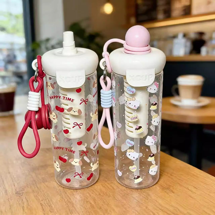 Women's water bottle with cheerful design and practical carrying handle Stornfield
