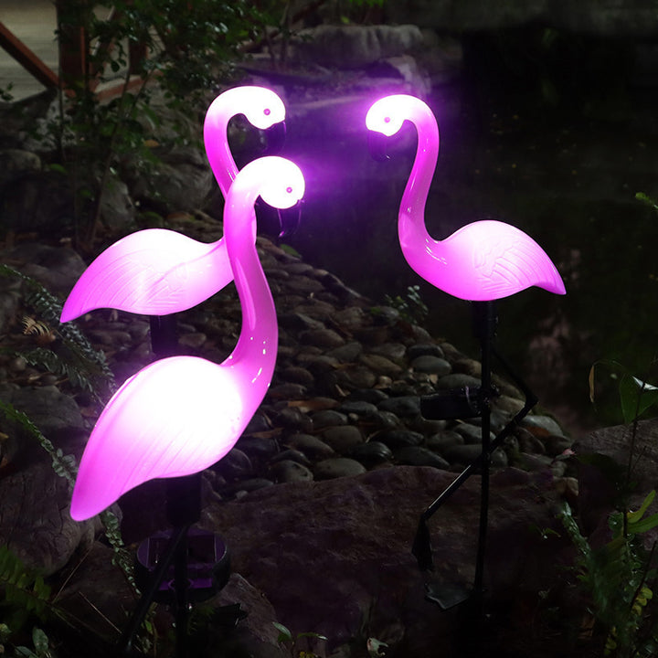 Decorative Solar Flamingo Lawn Stake With Adjustable Arm Stornfield