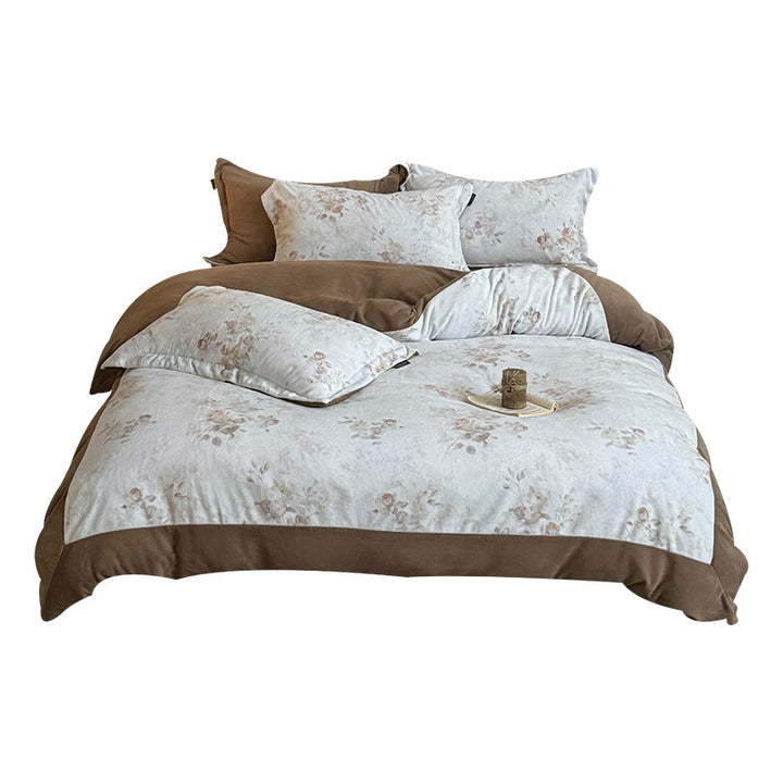 Watercolor Butterfly & Floral Brushed Microfiber Duvet Cover Set