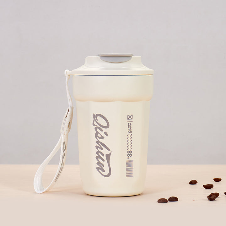 Ladies practical insulated drinking cup with carry strap Stornfield