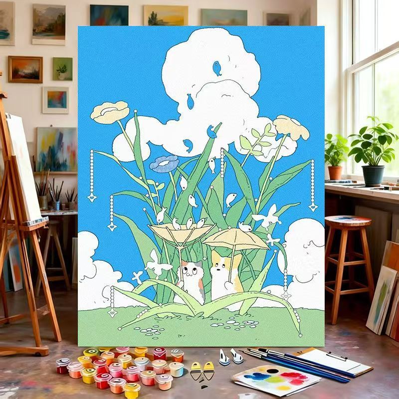Whimsical Nature-Themed Paint by Numbers Canvas Art Stornfield
