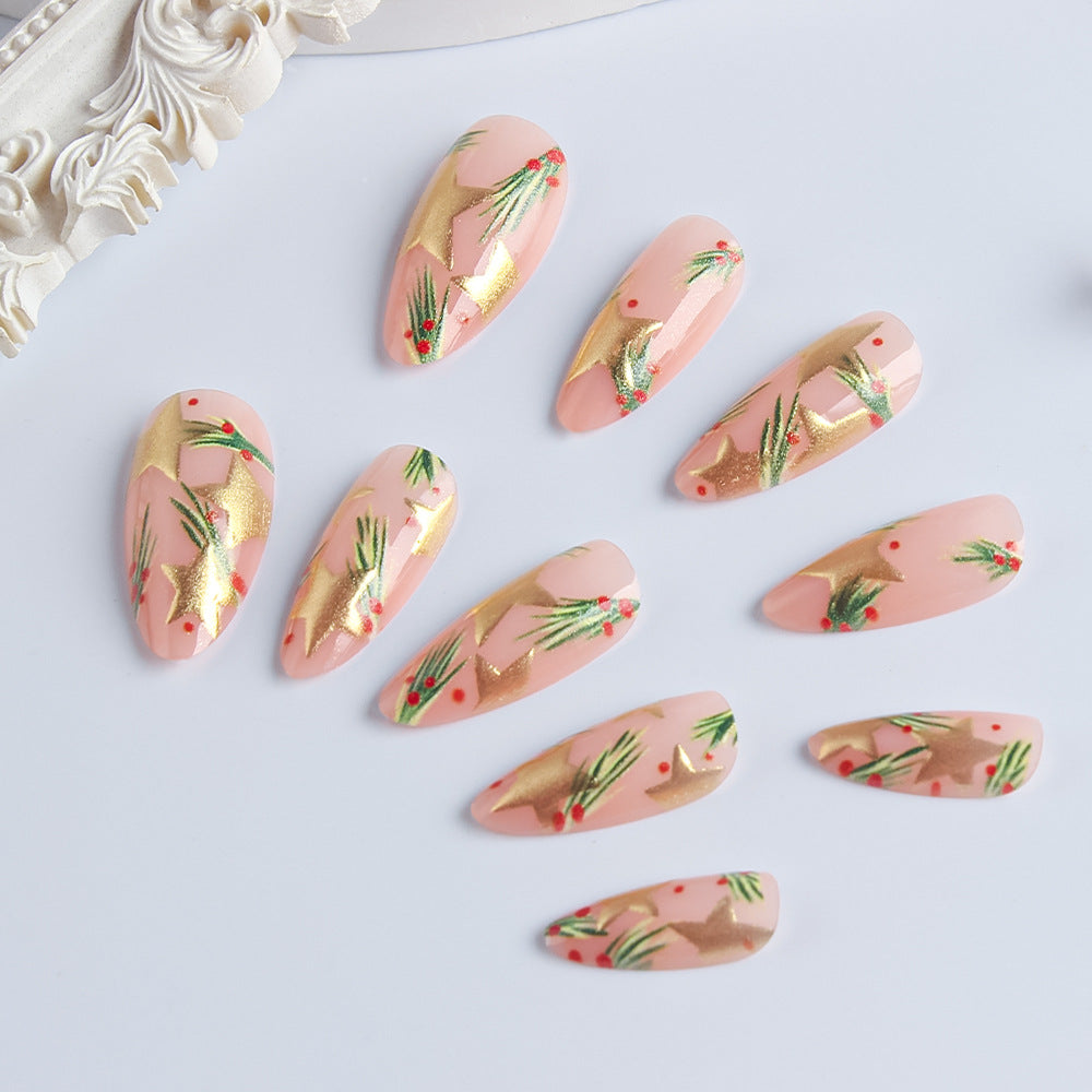 Festive Holiday-Themed Nail Art Design Stornfield