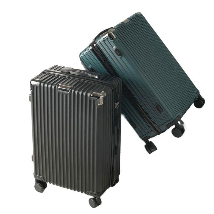 Hard shell suitcase with 360-degree wheel system and integrated safety feature Stornfield