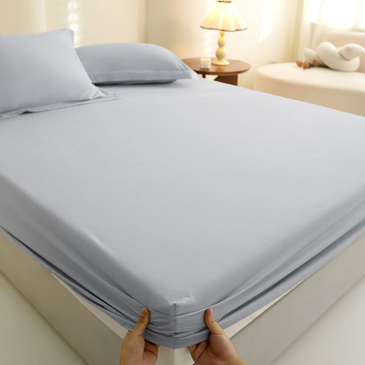 Breathable comfort fitted sheet set with extra deep pocket made of elastic modal blend and all-around elastic