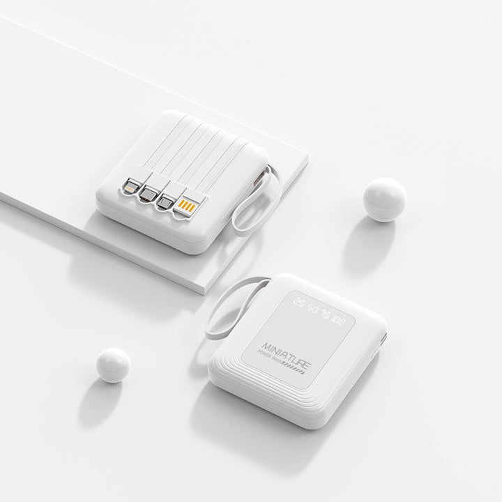 Mini power bank with integrated multifunction charging cable Stornfield