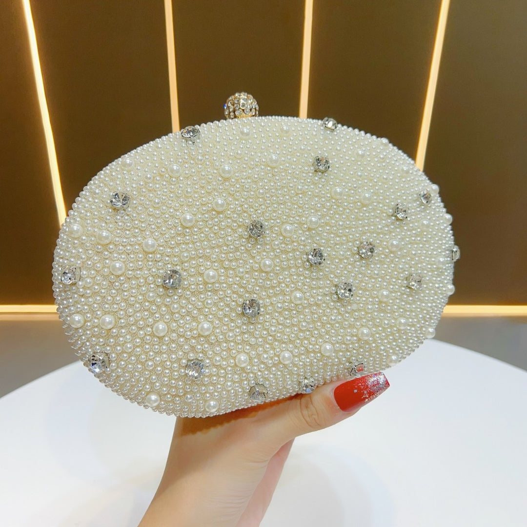 Pearled Decorative Evening Clutch