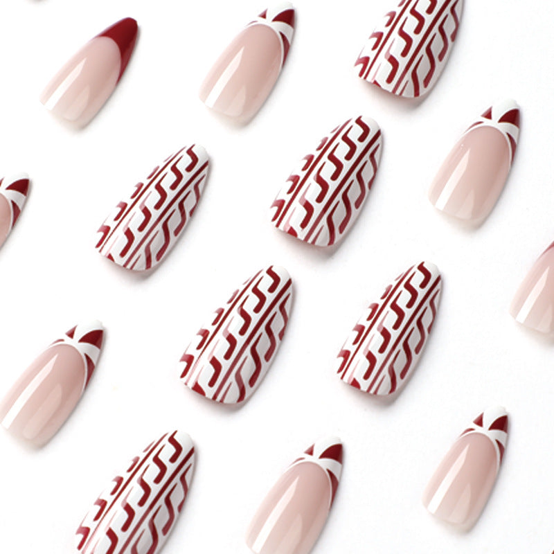 Elegant artificial nails in festive winter design Stornfield