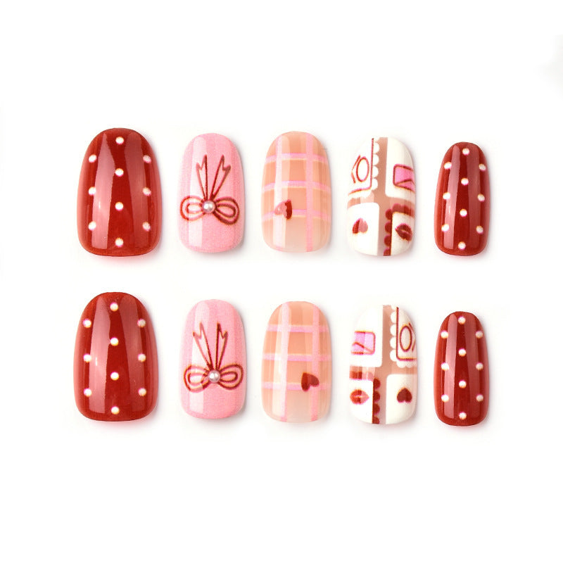 Festive Patterned Press-On Nail Art Stornfield